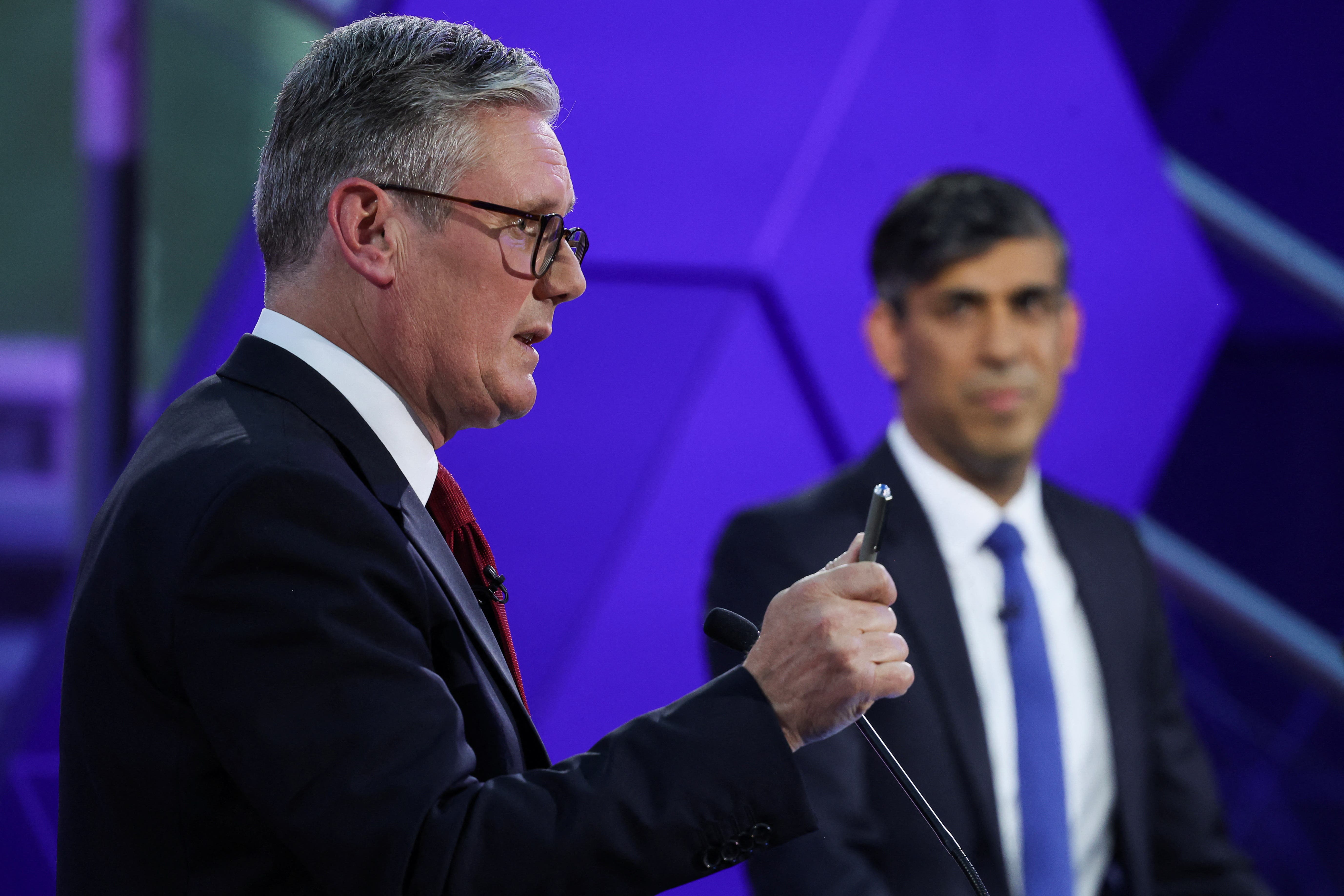 Sir Keir Starmer and Rishi Sunak clashged over betting in the final TV debate on Wednesday (Phil Noble/PA)